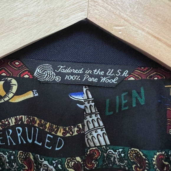 Nicole Miller Vintage Navy Wool Suit Jacket Blazer Sport Coat Sz 40R - Picture 2 of 12